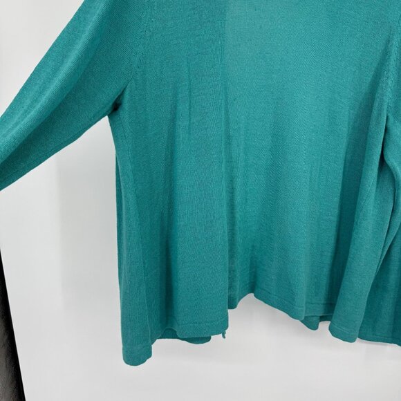 J. Jill Womens Teal Open Front Cardigan sweater size XL linen blend - Picture 11 of 14
